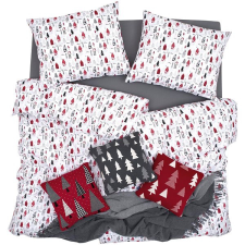 Scanquilt povlečení KLASIK polární domečky bíločervená 140 × 200/70 × 90 cm lakástextília