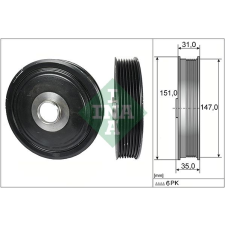 Schaeffler INA Szíjtárcsa, főtengely Schaeffler INA 544 0110 10 autóalkatrész