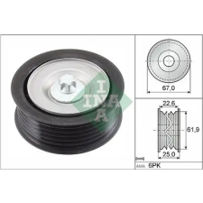 Schaeffler INA Szíjtárcsa/vezetőgörgő, hosszbordás szíj 532 0866 10 autóalkatrész