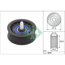 Schaeffler INA Szíjtárcsa/vezetőgörgő, hosszbordás szíj Schaeffler INA 532 0906 10 autóalkatrész