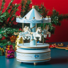Schenopol Kft Zenélő karácsonyi körhinta dekoráció Kék karácsonyi dekoráció
