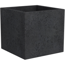 Scheurich C-Cube 240 virágtartó 28,5 cm Stony Black kerti dekoráció