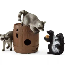 Schleich 42596 Mosómedvék és borz játéka a dióval játékfigura