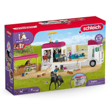 Schleich 42619 Horse Club Lószállíó lakóautó, lovakkal és kiegészítőkkel játékfigura