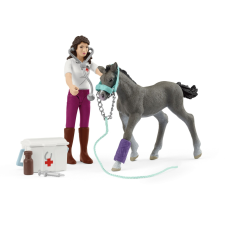 Schleich 42752 Horse Club Mrs. Kramer csikóval figura szett játékfigura