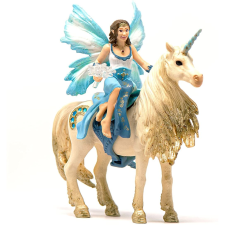 Schleich Eyela arany unikornison lovagol (42508) (sch42508) játékfigura