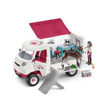 Schleich Horse Club Mobil állatorvos figura hannoveri csikóval játékfigura