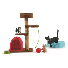 Schleich Kaparófa macskáknak cicákkal 42501 játékfigura