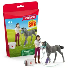 Schleich : Lóápolás Trakehner csikóval játékszett (42752) játékfigura