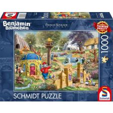 Schmidt 1000 db-os puzzle - Benjamin Blümchen - A day at the Neustadter Zoo, Thomas Kinkade puzzle, kirakós