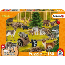 Schmidt 150 db-os Schleich puzzle figurával - Wild Life - Where the raccoons live (56406) puzzle, kirakós