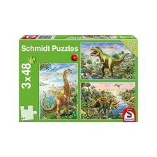 Schmidt 3 x 48 db-os puzzle - Dinosaur Adventures (56202) puzzle, kirakós