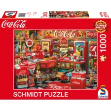 Schmidt Puzzle játék 1000 darabos Coca Cola Nostalgia shop puzzle, kirakós