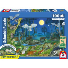 Schmidt Puzzle játék 100 darabos Állatok az éjszakai erdőben puzzle, kirakós