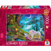 Schmidt SPIELE Puzzle játék 1000 darabos Egyszarvú és a tünde a magas fák között