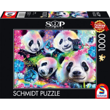 Schmidt SPIELE Puzzle játék 1000 darabos Sheena Pike Szivárványos pandák puzzle, kirakós