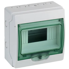 SCHNEIDER 13443 Kaedra Mini elosztó, átlátszó ajtó, falon kívüli, 1x8 modul, szürke villanyszerelés