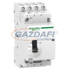 SCHNEIDER A9C21834 ACTI9 iCT25A kézi vezérlésű kontaktor, 50Hz, 4NO, 220-240VAC villanyszerelés