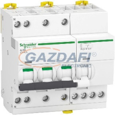 SCHNEIDER A9DE7740 ACTI9 iCV40 áramvédős kismegszakító, AC osztály, 3P-N, C, 40A, 300mA villanyszerelés