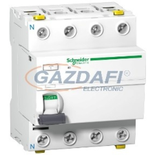 SCHNEIDER A9Z35440 ACTI9 iID áram-védőkapcsoló, SI osztály, 4P, 40A, 300mA-S villanyszerelés