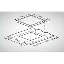SCHNEIDER Beépített indukciós főzőlap, Schneider, 4 zóna, 70 cm, fekete főzőlap