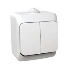 SCHNEIDER CedarPlus 105 2x1P csillárkapcsoló +jelzőfény betét komplett házban fehér falonkívüli Schneider - WDE000551 villanyszerelés