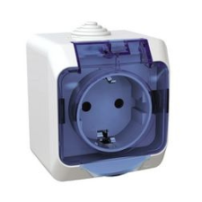 SCHNEIDER CedarPlus 162 dugalj földelt csapófedéllel gyerekzárral fehér IP44 falonkívüli Schneider - WDE000543 villanyszerelés