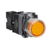 SCHNEIDER Easy Harmony XB2, Világító nyomógomb, sárga, AC 220V, fém, panelbe süllyesztett, 22mm, visszatérő XB2BW35M1C Schneider