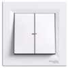 Schneider Electric Asfora 106+6 kettős váltókapcsoló, rugós bekötés, fehér