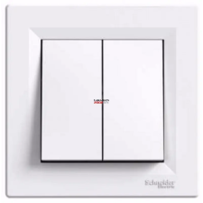 Schneider Electric Asfora 106+6 kettős váltókapcsoló, rugós bekötés, fehér villanyszerelés
