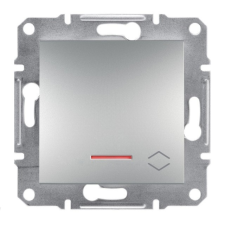  Schneider Electric Asfora EPH1500161 váltókapcsoló (106), aluminium burkolattal. keret nélkül, süllyesztettszimbólummal, piros jelzőfénnyel 10A 250V ( EPH1500161 ). villanyszerelés