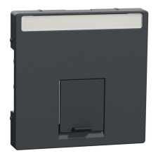 Schneider Electric MERTEN Fedlap, 1xRJ45 aljzathoz, feliratozható, System-M, antracit MEG4573-0414 Schneider villanyszerelés