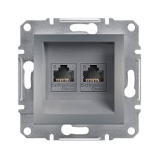 Schneider Electric Schneider EPH4800162 ASFORA acél 2xRJ45 Cat6 UTP aljzat (EPH4800162) villanyszerelés
