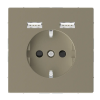 Schneider Electric Schneider MTN2366-6033 MERTEN 2P+F aljzat, biztonsági zsaluval, A+A USB töltővel, rugós, 16A / 2.4A, System-D, szahara