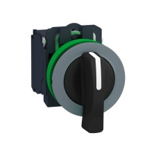 Schneider Electric Schneider XB5FJ21C0 Harmony panelbe süllyesztett komplett műanyag kapcsoló, Ø30, meghosszabbított fogantyú, 2 állású, 1NO, szürke körgyűrű villanyszerelés