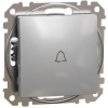 Schneider Electric SDD113131 egypólusú nyomó (N101), alumínium burkolattal, csengőjellel, rugós bekötés, kerét nélkül, süllyesztett, 10A 250V IP20 (Sedna Design / Elements) (SDD113131)