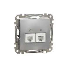 Schneider Electric Sedna Design 2xRJ11 aljzat, alumínium villanyszerelés
