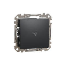 Schneider Electric Sedna Design Egypólusú nyomó lámpajellel, rugós bekötés, 10A, antracit világítási kellék