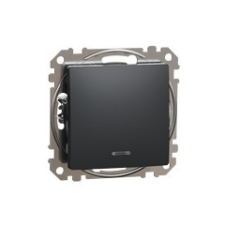 Schneider Electric Sedna Neo Váltókapcsoló, kék jelzőfénnyel, 10AX, antracit világítási kellék