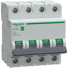 Schneider Electric Zrt. Schneider Easy9 Pro kismegszakító 4P C 10A (EZ9F57410) villanyszerelés