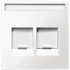 Schneider Electric Zrt. Schneider Merten fedlap, 2xRJ45 moduláris betétekhez, feliratozható, polárfehér (System-M) villanyszerelés