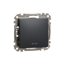 Schneider Electric Zrt. Schneider Sedna keresztkapcsoló, kék jelzőfénnyel, 10AX, antracit (SDD114107L) villanyszerelés
