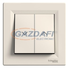 SCHNEIDER EPH1300123 ASFORA Redőnynyomó, rugós bekötés, bézs villanyszerelés