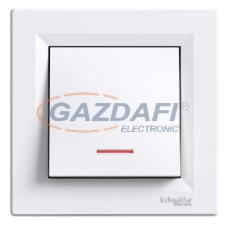SCHNEIDER EPH1430321 ASFORA Egypólusú kapcsoló, jelzőfényes, csavaros bekötés, 16A, fehér villanyszerelés
