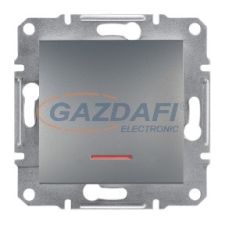 SCHNEIDER EPH1600162 ASFORA Egypólusú nyomókapcsoló, jelzőfényes, rugós bekötés, acél villanyszerelés