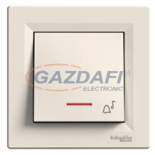 SCHNEIDER EPH1700123 ASFORA Egypólusú nyomókapcsoló, jelzőfényes, CSJ, rugós bekötés, bézs villanyszerelés