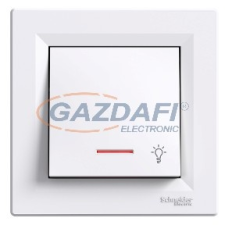 SCHNEIDER EPH1800121 ASFORA Egypólusú nyomókapcsoló, jelzőfényes, lámpajel, rugós bekötés, fehér villanyszerelés