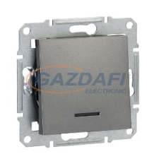 SCHNEIDER EPH1900162 ASFORA Egypólusú nyomókapcsoló, jelzőfényes, lépcsőjel, rugós bekötés, acél villanyszerelés