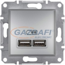 SCHNEIDER EPH2700261 ASFORA Dupla USB töltő, 2.1A, alumínium villanyszerelés