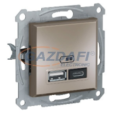 SCHNEIDER EPH2700369 ASFORA Dupla USB töltő, 2.4A, A+C, bronz villanyszerelés